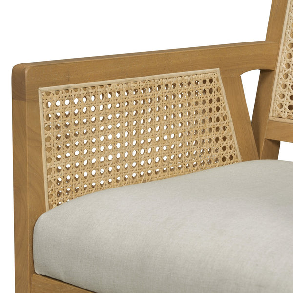 English Elm Natural Rattan Woven Armchair Set Rubberwood Farmhouse Coastal Dining Seating Pair Beige,Natural N776P385750N