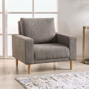 English Elm Contemporary Plush Armless Chair with Metal Legs, Adjustable Headrest, Boxed Cushions & Chaise Comfort Gray 41 L x 36 W x 23 H B2741P378508