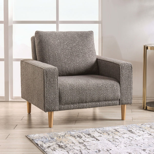 English Elm Contemporary Plush Armless Chair with Metal Legs, Adjustable Headrest, Boxed Cushions & Chaise Comfort Gray 41 L x 36 W x 23 H B2741P378508
