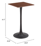 Valleta Bar Table Brown 109832 Zuo Modern