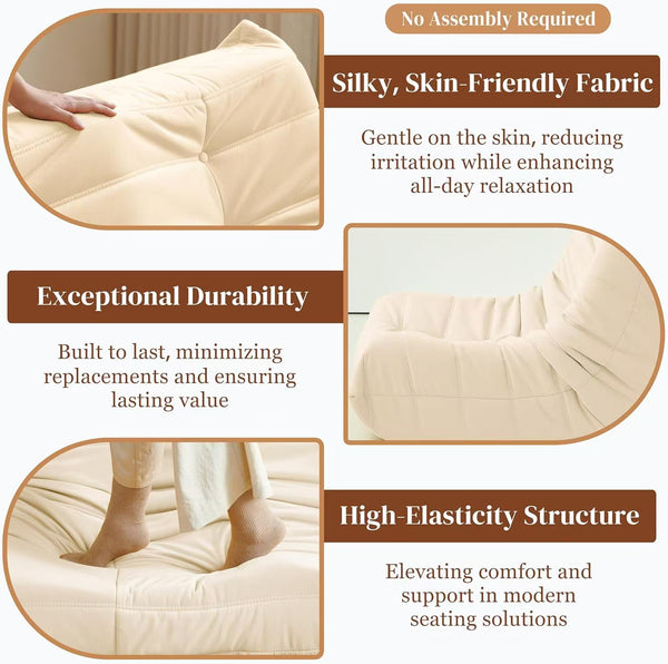 English Elm Luxury Plush Accent Chair with Button-Tufted Corduroy Cover and High-Density Memory Foam Comfort, Anti-Slip Base White W3955P388723