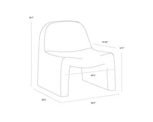 Sunpan Kessel Lounge Chair - Sculpted Concrete Design for Indoor & Covered Outdoor Spaces, Cream Finish