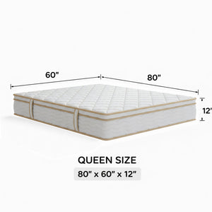 English Elm Queen Hybrid Mattress Euro Top Gel Foam Pocketed Coils Medium Firm 12 Inch Profile B372P396154