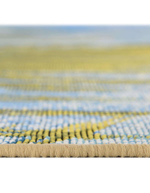 Unique Loom Outdoor Coastal Provincetown Machine Made Scenery Rug Multi, Blue/Green/Olive/Yellow/Light Green/Light Blue/Beige 10' 0" x 12' 2"