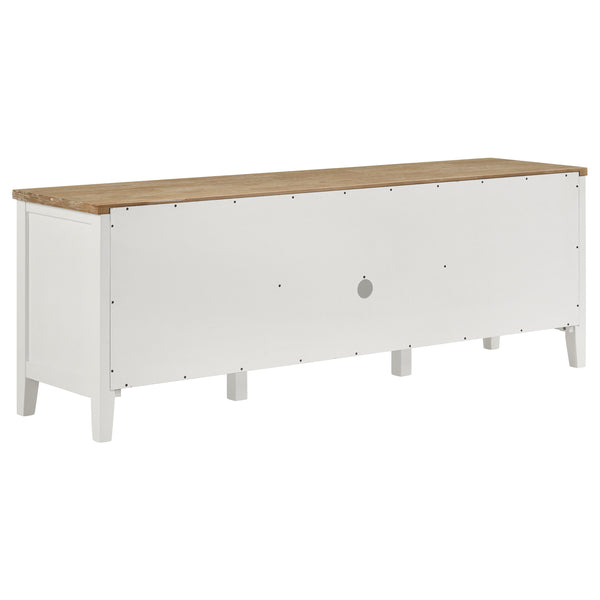 English Elm Evanston Coastal Farmhouse 3 Piece Entertainment Center with Ash Veneer and X Trellis Towers B062S01795