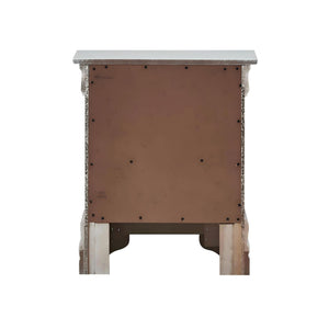 English Elm Sleek Champagne Nightstand 24"H x 21"W x 16"D – Silver Champagne Finish, 2 Drawers, No Assembly, Transitional Style B078108372