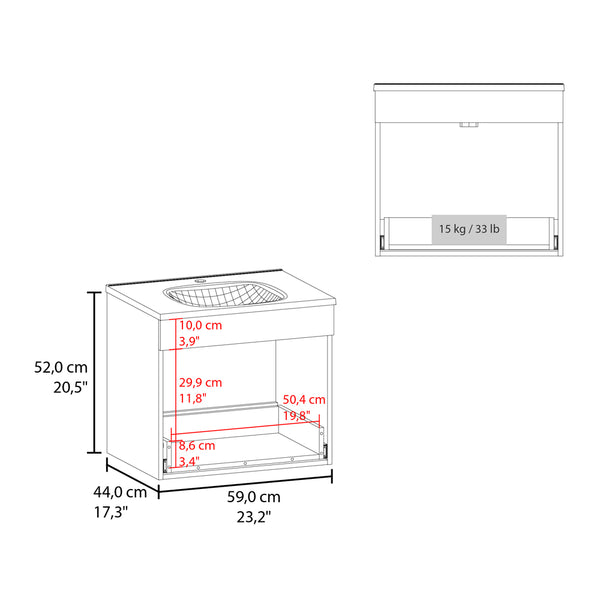 English Elm Colville Floating Wall Mount Vanity Cabinet Matte Finish Modern Bathroom Storage White B092P439917