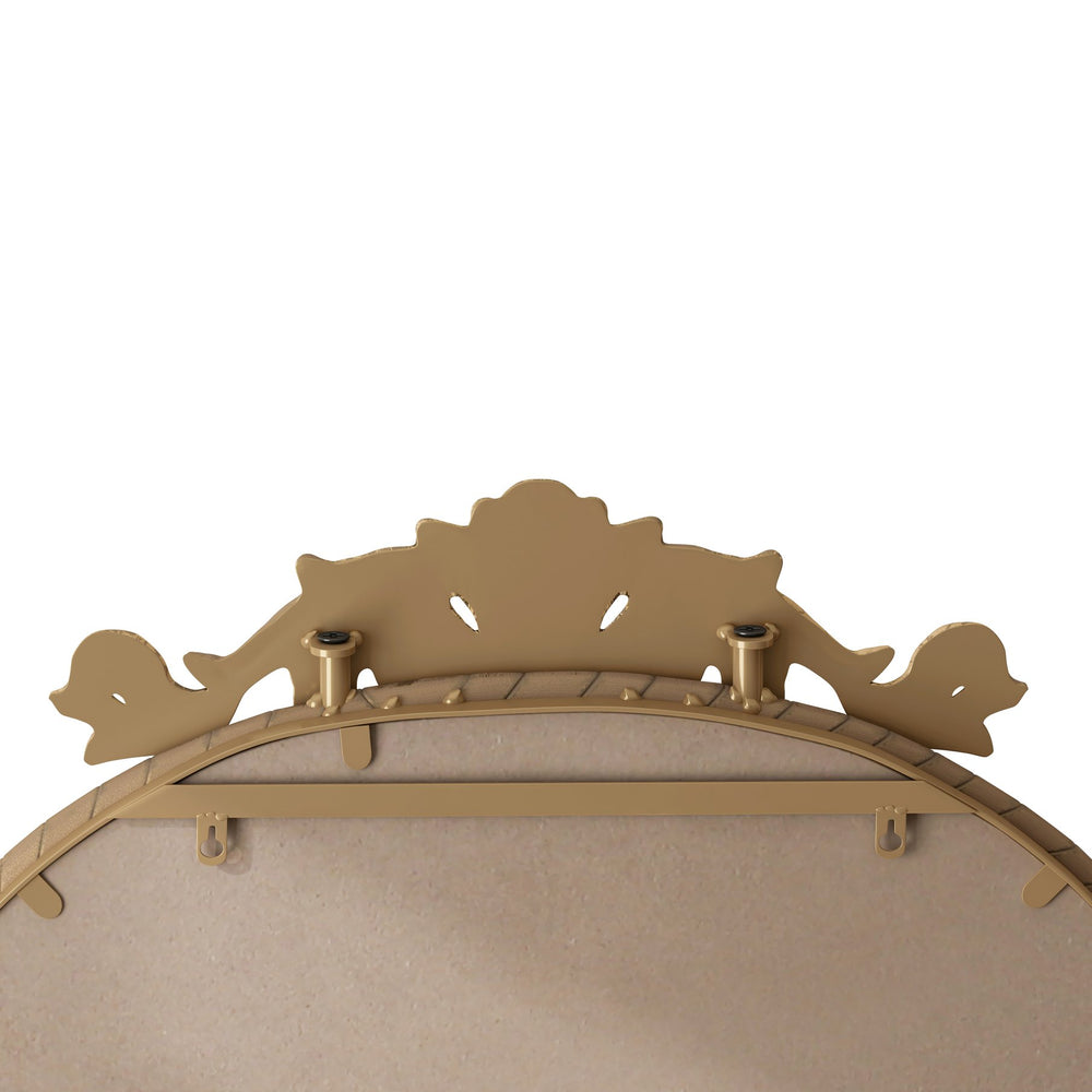 English Elm 58"X24" Arched Full Body Mirror - Vintage Ornate Bronze Frame, Wall-Mounted Decor For Home Elegance W757P286277