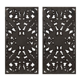 Madison Park Botanical Panel Transitional Distressed Carved Wood 2-piece Wall Decor Set MP95B-0263 Bronze