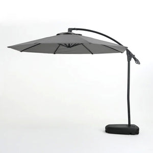 English Elm Christopher Knight Home® - Simple Banana Shape Hanging Umbrella - Stylish Gray Canopy For Outdoor Shade & Easy Assembly 60641.00GRYSET