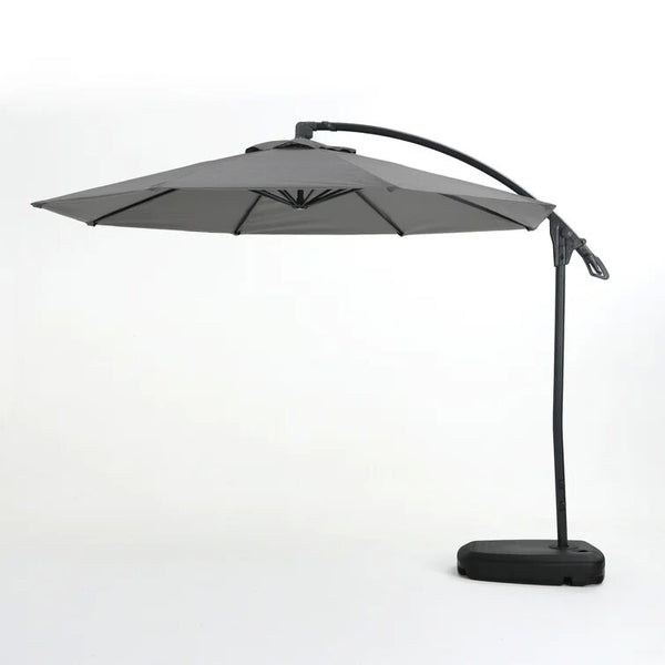 English Elm Christopher Knight Home® - Simple Banana Shape Hanging Umbrella - Stylish Gray Canopy For Outdoor Shade & Easy Assembly 60641.00GRYSET