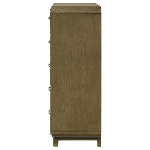 English Elm Tully Nutmeg 5-Drawer Chest - Modern Storage Solution With Warm Finish For Bedroom Elegance B062P374093-GIGA