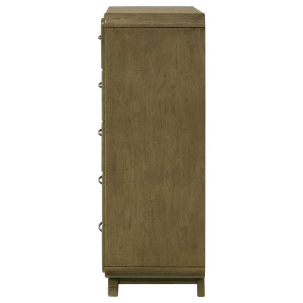 English Elm Tully Nutmeg 5-Drawer Chest - Modern Storage Solution With Warm Finish For Bedroom Elegance B062P374093-GIGA