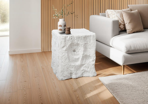 English Elm Accent Table Square Magnesium Oxide Wood Grain Modern Indoor Outdoor Side Piece B2710P461673