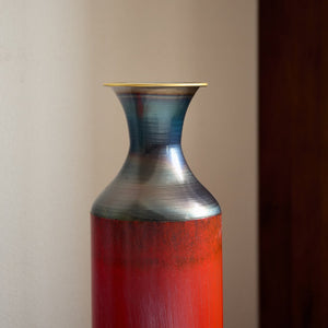 English Elm Floor Red Metal Vase Set 3-Piece Droplet Sculptures — Modern Glazed Tall Decorative Vases for Home W2796P371277