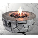 English Elm 9'' H X 28'' W Fiber Reinforced Concrete Outdoor Fire Pit