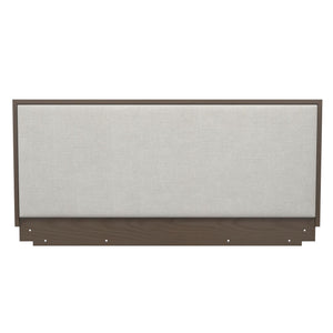 English Elm Upholstered Canvas and Oak Veneer Headboard for Modern Minimalist Bedroom Decor Walnut B2733P436846