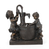 Christopher Knight Home® - Noble House - Schramling Outdoor Children At Water Pump Fountain, Dark Brown