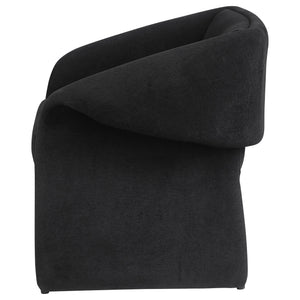 English Elm Mcdonald Sculptural Suede Accent Chair with Folded Arms for Modern Living Spaces B062P451700