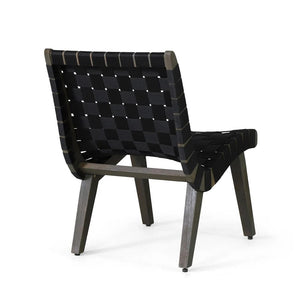 English Elm Outdoor Acacia Hardwood 3 Piece Patio Set with Woven Rope Strap Lounge Chairs 70913.00BLK2-62266.00GRY