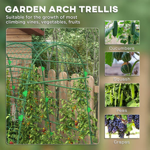 English Elm Outsunny A-frame Garden Arch Trellis Coated Steel Net Supports Climbing Vegetables W2225P174480