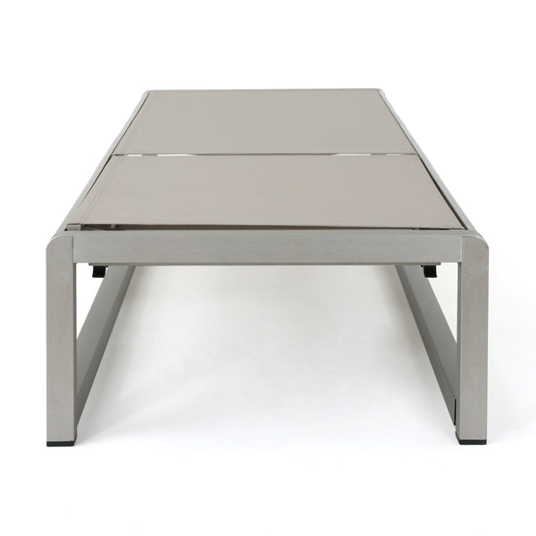 English Elm Christopher Knight Home® - Outdoor Chaise Lounge Set of 2 — Adjustable Aluminum Frame, Breathable Textilene Mesh Seating, Grey 77.5" 62397.00ECRMP2