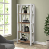 Parker House Americana Modern - Cotton Etagere Bookcase Cotton with Weathered Natural Shelves Poplar Solids / Birch Veneers with Oak Shelves AME#330-COT