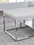 English Elm Steve Silver - Aston - White Marble Top Coffee Table - White