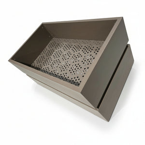 English Elm Rectanglar Terrace Aluminum Planter Powder Coated Wood Tone Finish for Patio Balcony Brown Grey B2755P462206