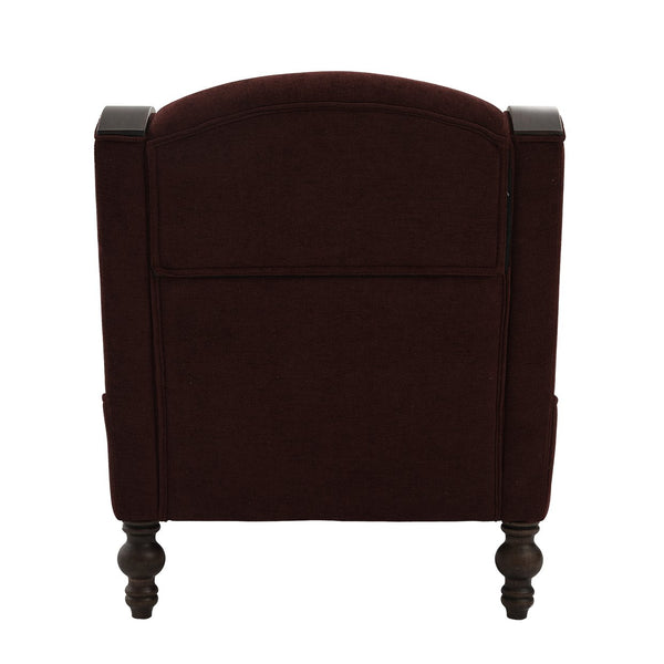 English Elm UNITED Oversized Chaise Lounge Sofa Bed with Solid Wood Arms, High-Resilience Foam, 800lb Capacity and Storage Pockets WINE RED W1568S00210
