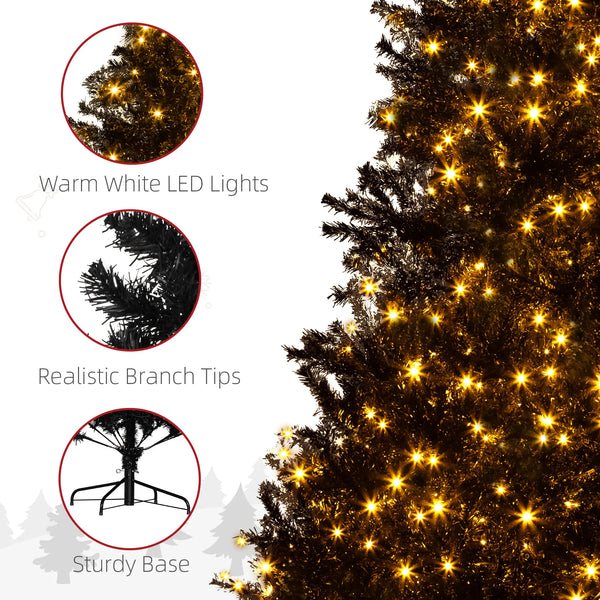 English Elm 6.5ft Flocked Artificial Pine Tree with 400 Led Lights and Remote Indoor Holiday T3971P401160