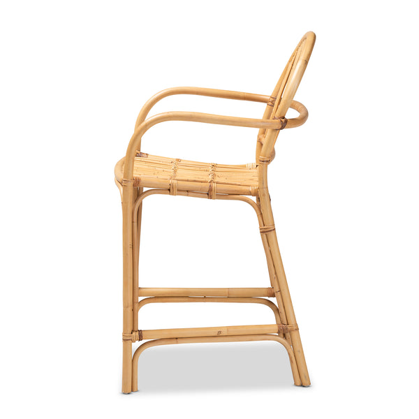 English Elm Modern Boho Rattan Rod Dining Chair Set of Two with Crisscross Base for Casual Spaces B2750P420359