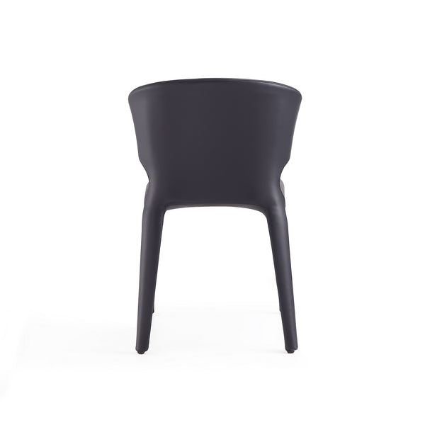 English Elm Conrad Upholstered Dining Chair with Metal Frame, Faux Leather Tweed Finish, Contoured Comfort Black B365P397785