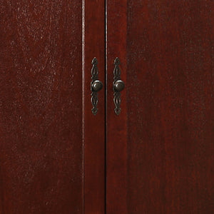 English Elm Elegant Cherry Wood Armoire with Spacious 78"H x 40"W x 24"D Storage, Durable Cherry Finish, Classic Design B078S00025