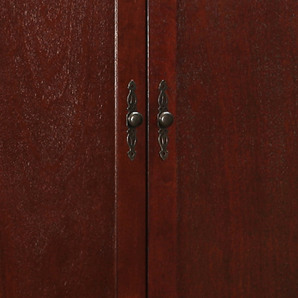 English Elm Elegant Cherry Wood Armoire with Spacious 78"H x 40"W x 24"D Storage, Durable Cherry Finish, Classic Design B078S00025