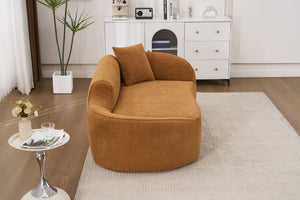 English Elm Ly-048 Sculpted Chenille Chaise Lounge Convertible Sleeper Sofa for Modern Living Spaces Orange W2231P401727