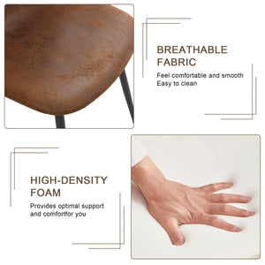 English Elm 1 Contemporary 5-Piece Dining Set With Glass Tabletop & Brown Fabric Chairs For Modern Spaces W1151S04023