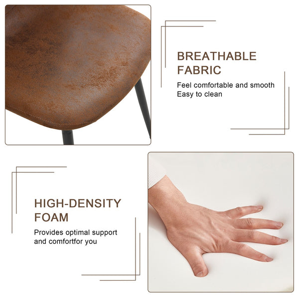 English Elm 1 Contemporary 5-Piece Dining Set With Glass Tabletop & Brown Fabric Chairs For Modern Spaces W1151S04023