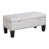 OSP Home Furnishings Clement Storage Bench Scala Fog Silver