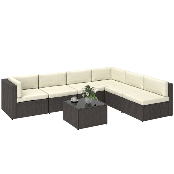English Elm Modern Outdoor 5 Piece Patio Set with Rocking Chairs Sofa and Ottomans for Backyard T3971S00218