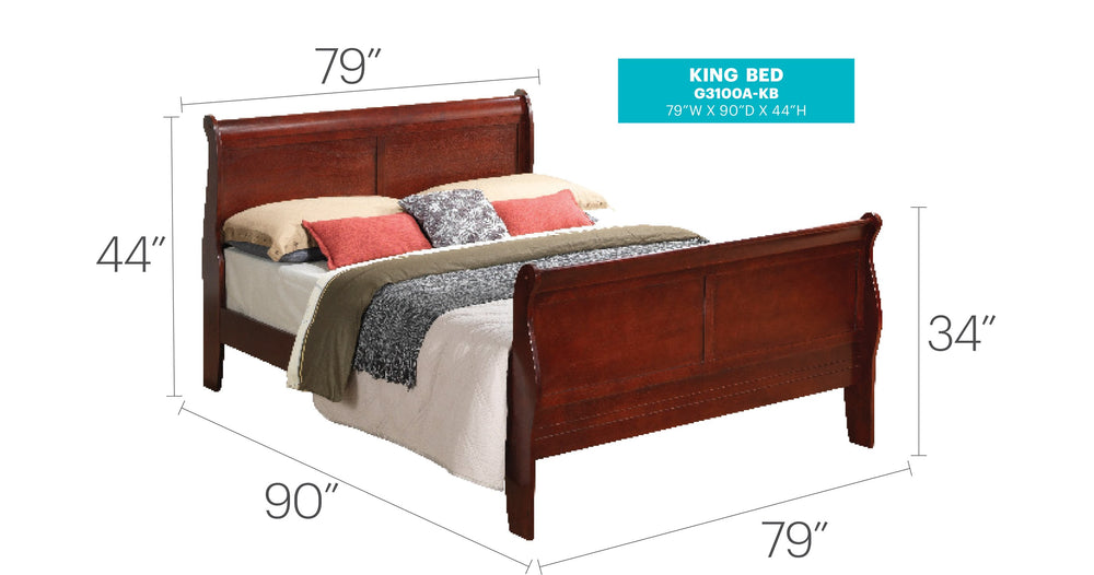 English Elm Charming Traditional Full Bed with Warm Finish, Durable Particleboard Frame and Timeless Design for Cozy Bedrooms Cherry 79 L x 6 W x 5 H B078S00270