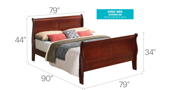 English Elm Charming Traditional Full Bed with Warm Finish, Durable Particleboard Frame and Timeless Design for Cozy Bedrooms Cherry 79 L x 6 W x 5 H B078S00270