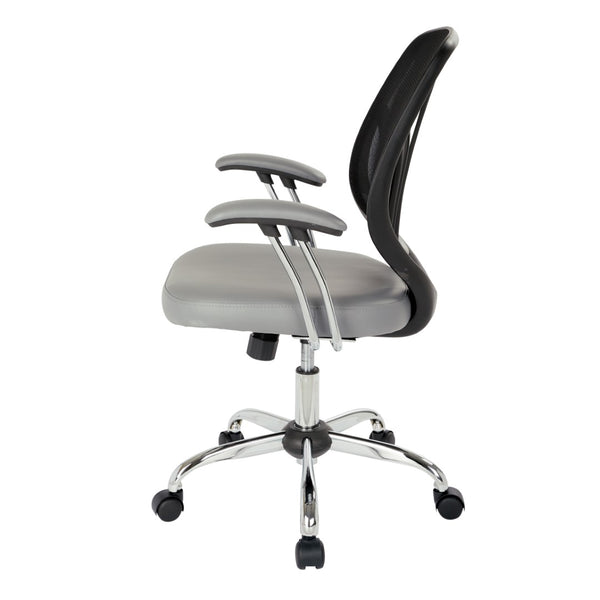 OSP Home Furnishings Screen Back Chair Charcoal