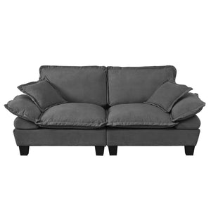 English Elm Chenille Upholstered Two Seat Modular Sofa with Sculpted Arms for Compact Living W3163P419339
