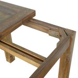 English Elm Solid Wood Extendable Butterfly Dining Table - Rustic Mango With Oak Finish, Seats 2 To 6 Effortlessly B182P280764-GIGA