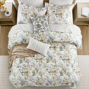 English Elm 6PCS Queen Cotton Sateen 300TC Comforter Set - Oversized 300gsm Fill, Bedskirt & Decorative Pillows B035P341175