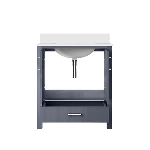 English Elm Dark Grey 30 in Bath Vanity with White Quartz Top, Solid Wood Frame, Soft-Close Drawers, Storage Durable Finish B2731P258785