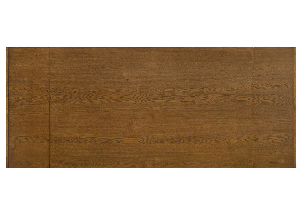 English Elm Hillary Walnut & Black Dining Table with 2 Leaves — 35"D x 59–83"W, 18mm Top, Rubberwood/MDF Veneer B2726P303028