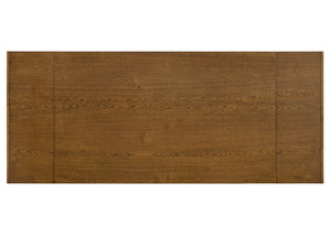 English Elm Hillary Walnut & Black Dining Table with 2 Leaves — 35"D x 59–83"W, 18mm Top, Rubberwood/MDF Veneer B2726P303028