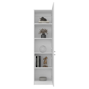English Elm Home Vertical Freestanding Bookcase with Open Shelving and Enclosed Lower Cabinet B200P465729